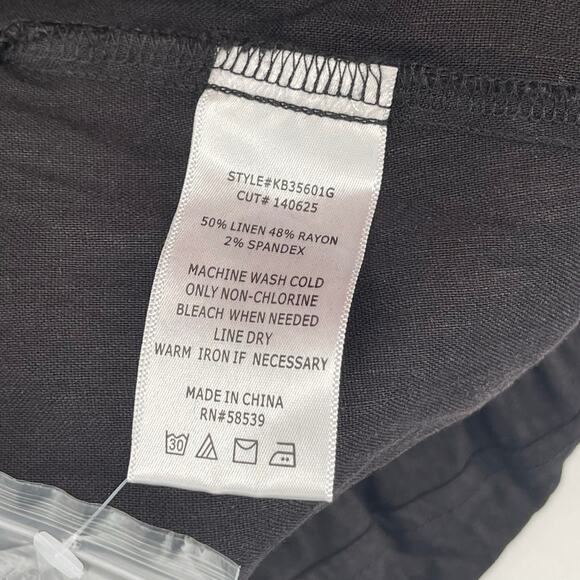 KUT FROM THE KLOTH Pants Size 2X Linen Blend Smocked Drawstring Pockets NWT - Picture 14 of 15